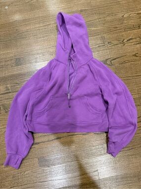 lululemon athletica Cropped Lavender-Purple Half-Zip Hoodie